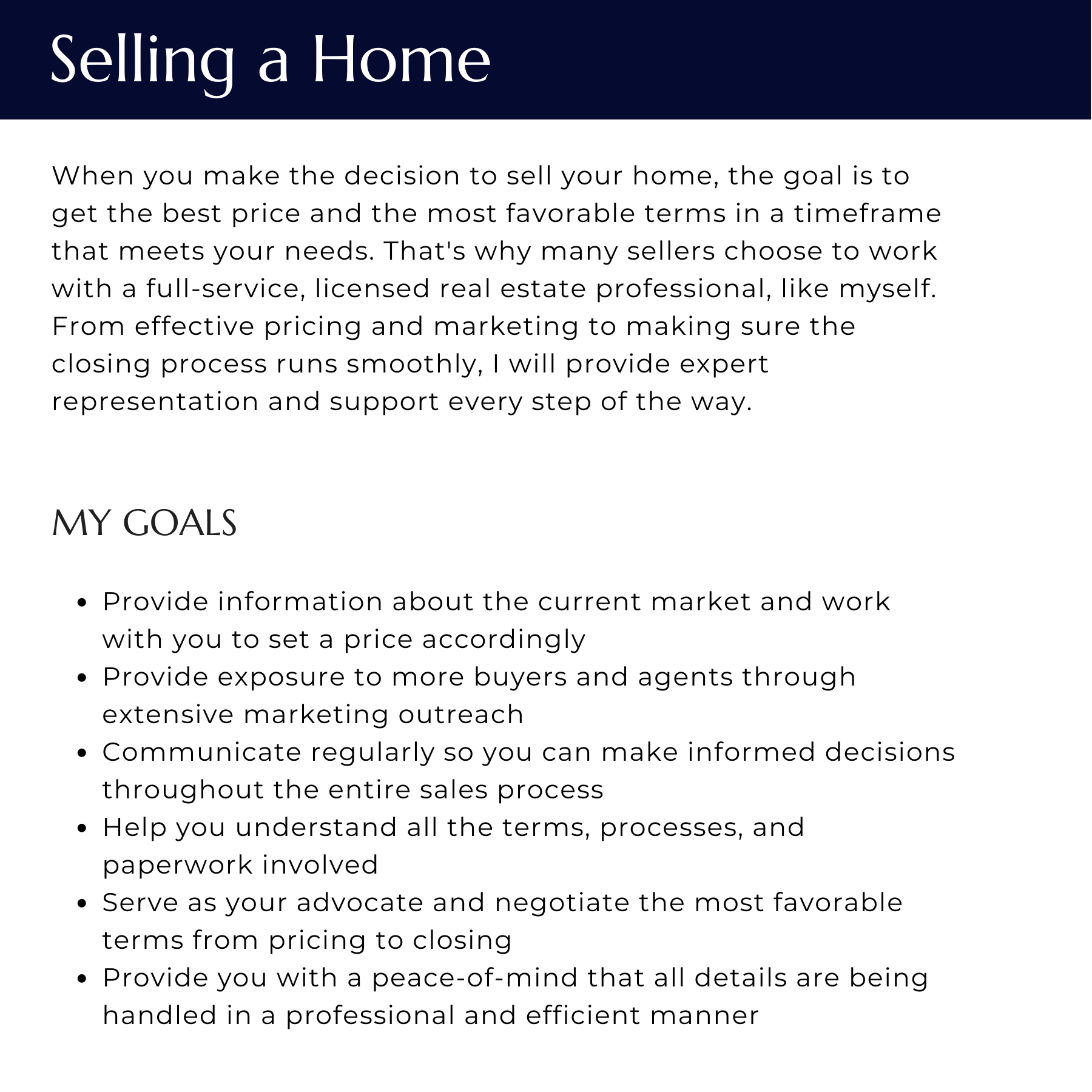 Selling a Home